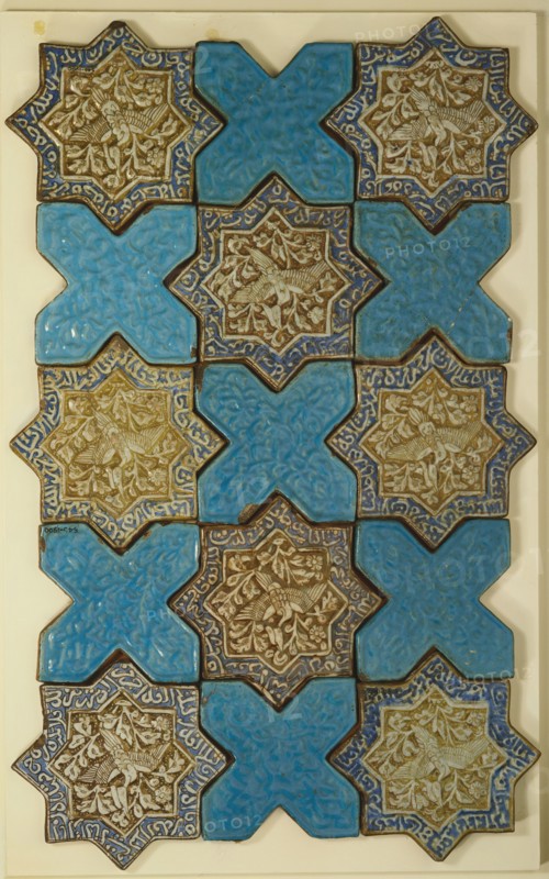 Panneau composé de 15 carreaux de terre cuite