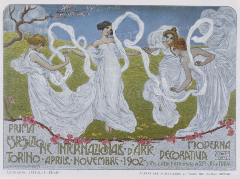 Bistolfi, Affiche pour la première exposition internationale d'art moderne de Turin