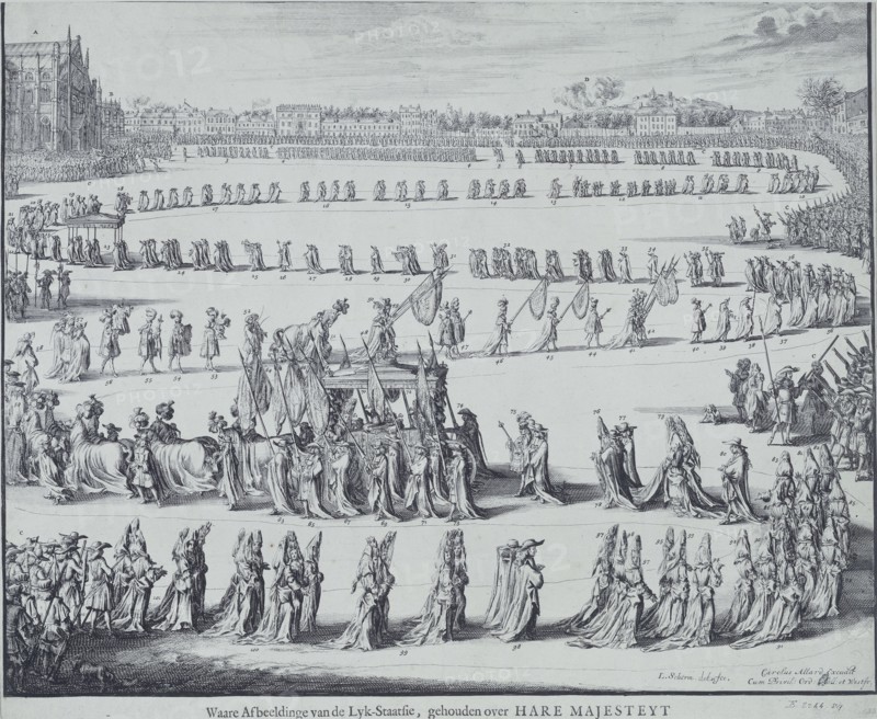 Scherm, Procession funéraire de Mary II d'Angleterre