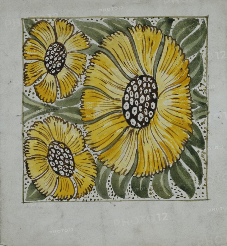 De Morgan, Motif représentant trois fleurs jaunes