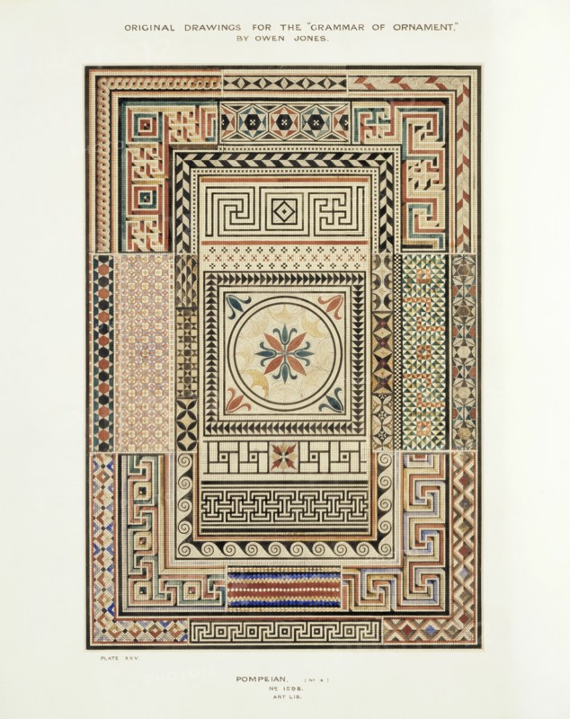 Jones, Grammar of Ornament : Pompéienne n°3 (planche XXV)