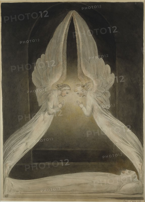 Blake, Le Christ dans le Sépulcre, gardé par des Anges