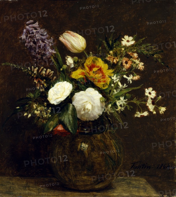 Fantin-Latour, Tulipes, Camélias et Jacinthes