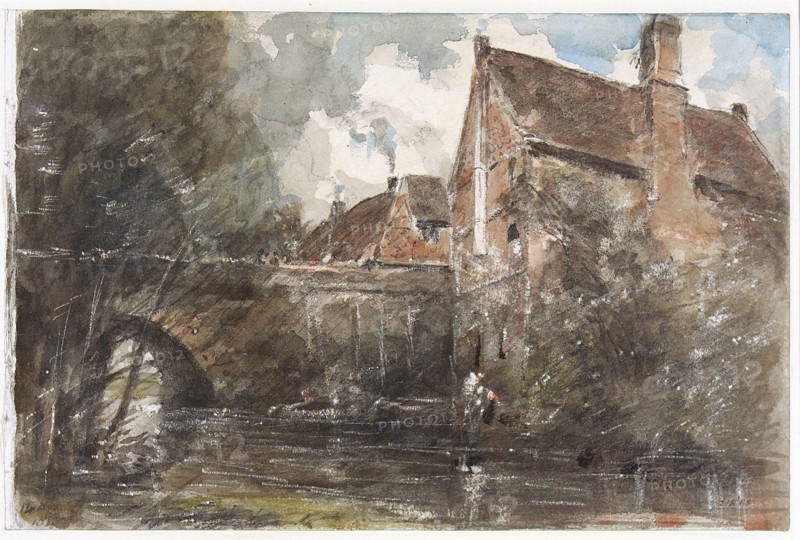 Constable, Vieilles maisons à Harnham Bridge, Salisbury