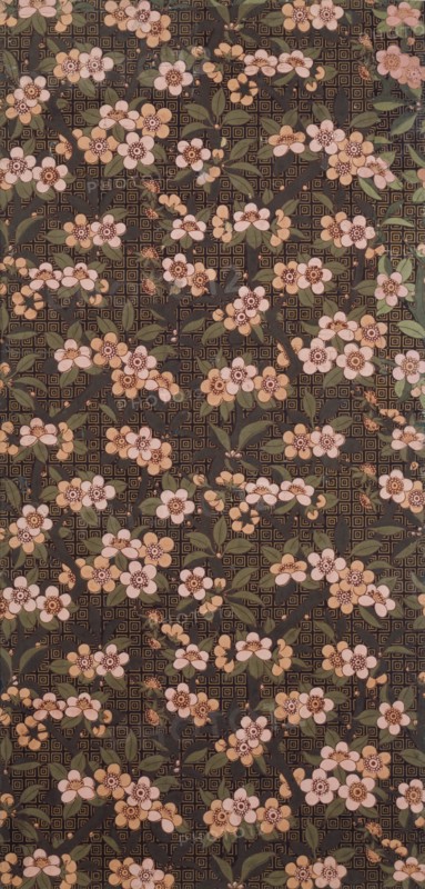 Foreman Day, Papier peint au motif de fleurs de grenadiers