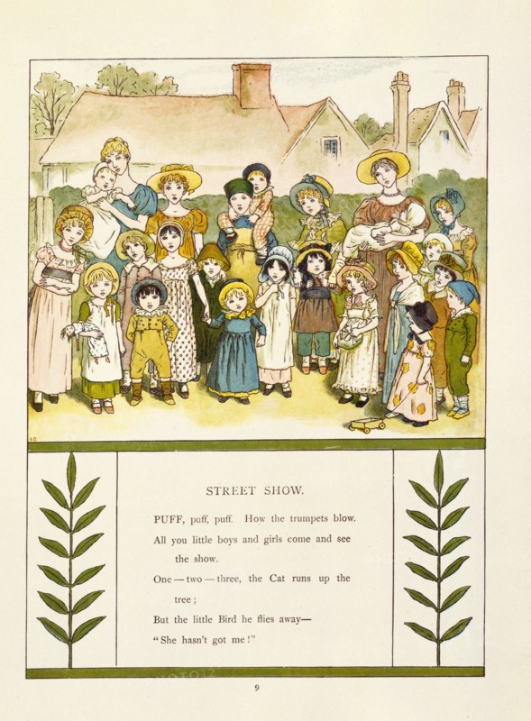 Greenaway, Page illustrée extraite de Marigold Garden