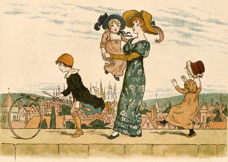 Greenaway, Page illustrée extraite de Marigold Garden