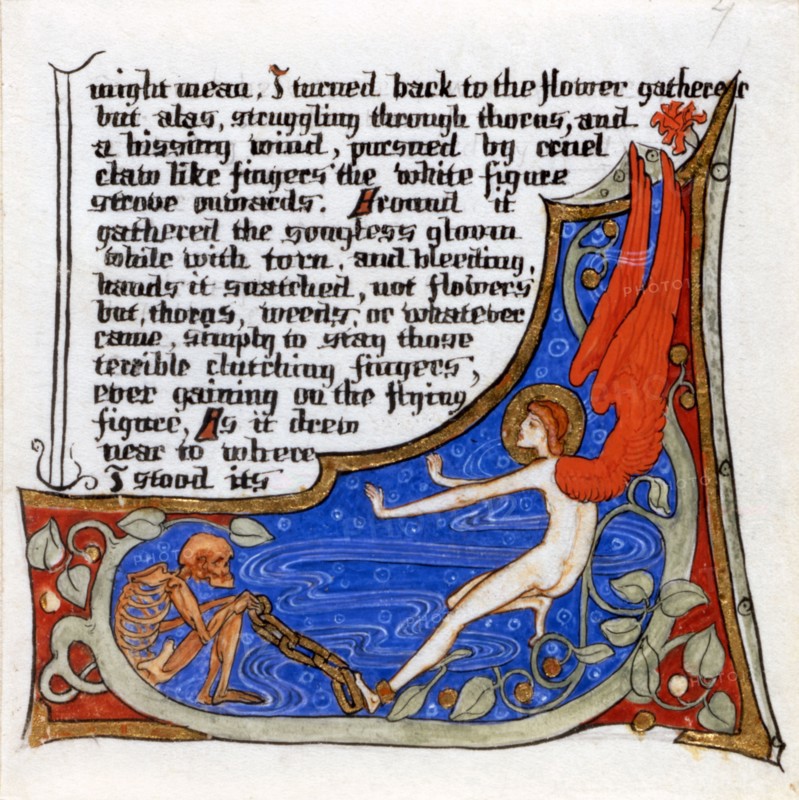 Traquair, Page d'un manuscrit enluminé