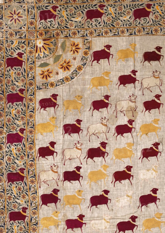 Tissu indien destiné à couvrir un châsse