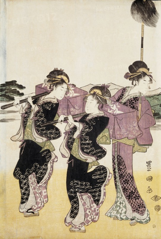 Toyokuni, La procession des seigneurs daimyos