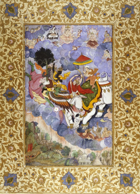 Le combat entre Krishna et Indra