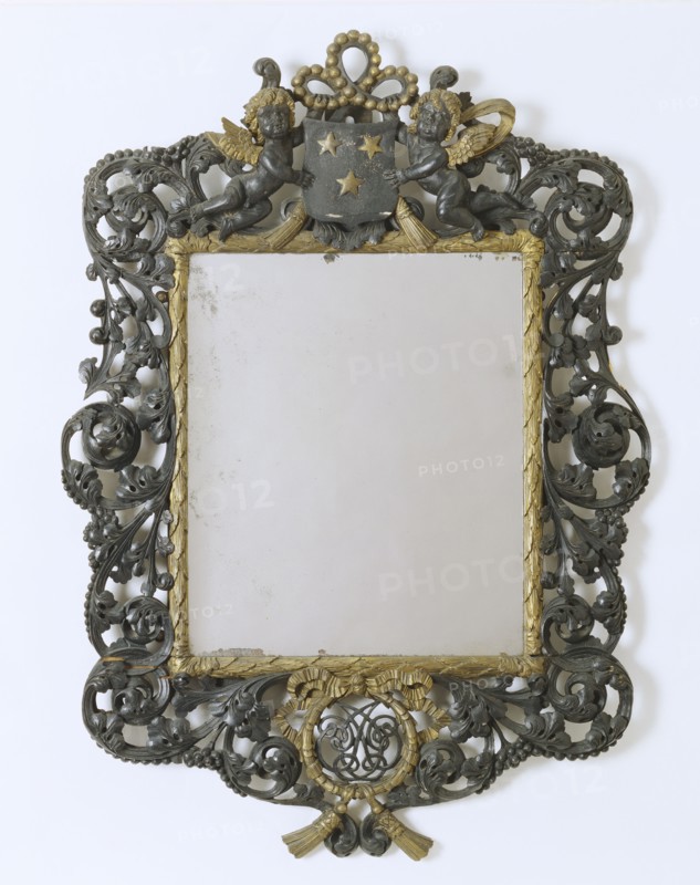 Mirror with the Hildyard family arms. England, 1677