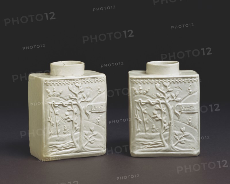 Pair of Tea Canisters. Staffordshire, England, mid-18th century
