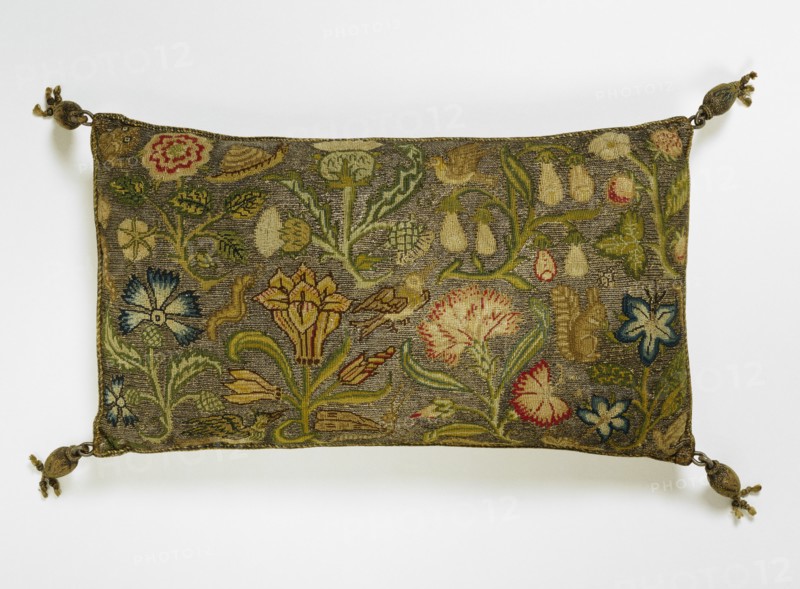 Embroidered Pin Cushion. England, early 17th century