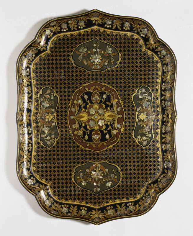 Tray, by Jennens & Bettridge. Birmingham, England, mid-19th century