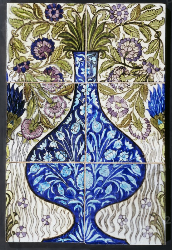 Tile panel, by William De Morgan. London, England, 1888-97
