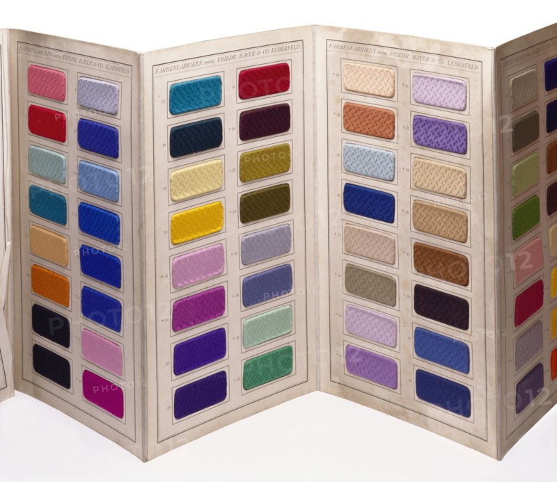 Dye Sample Book of dress fabrics, by F. Bayer & Co. Levenkusen, Germany, 1896
