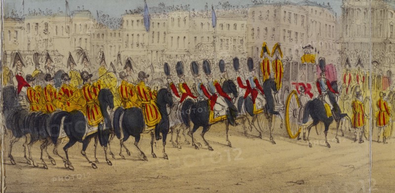 The Queen's Coronation Procession. London, England, 1838