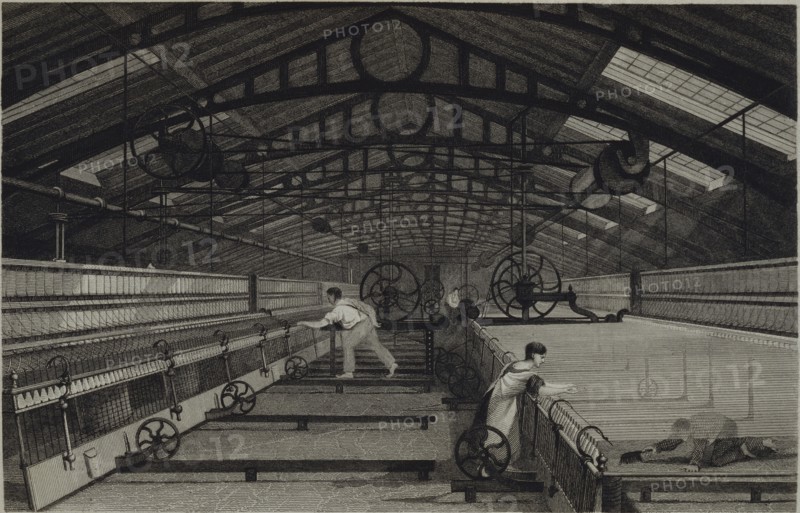 Mule Spinning, by Sir Edward Baines. London, England, 1835