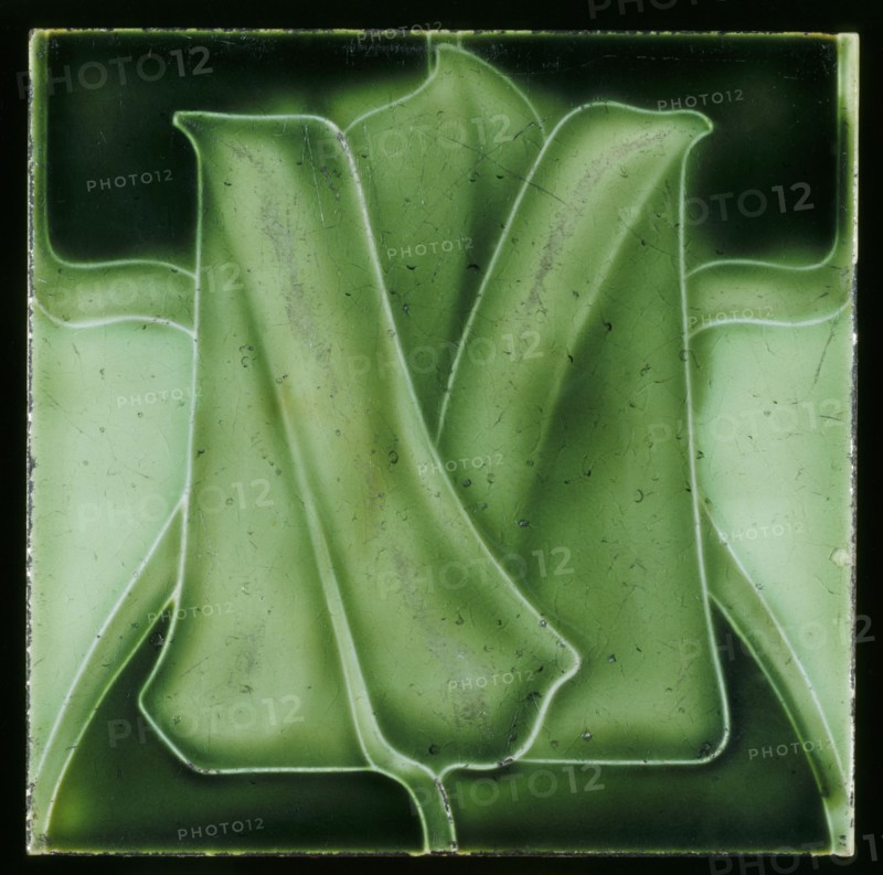 Tile, designed by C.F.A.Voysey, made by Pilkington. Clifton Junction, England, 19th century