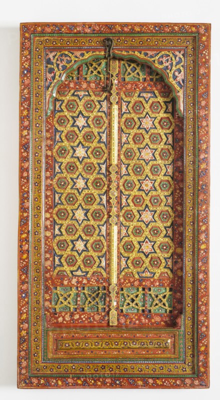 Painted wood with floral design. Kashmir, India, 19th century