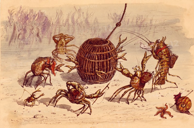 The Crab Pot, by Ernest Griset. England, 19th century