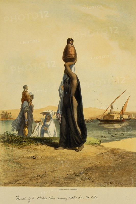 Prisse d'Avennes, Egyptienne de classe moyenne transportant de l'eau du Nil