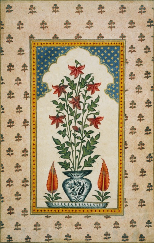 Flowers in a Blue and White Vase. Deccan Hyderabad, India, c.1750
