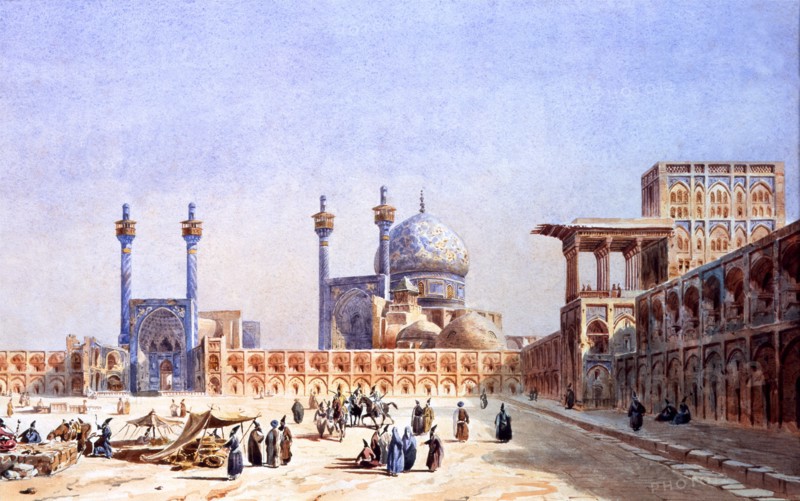The Meidan-i-Shah, by Eugene NapolÚon Planden. Middle East, early 19th century