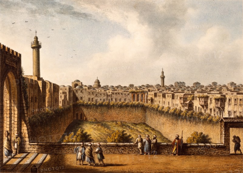 Pool of Bethesda, by Luigi Mayer. Jerusalem, 18th century