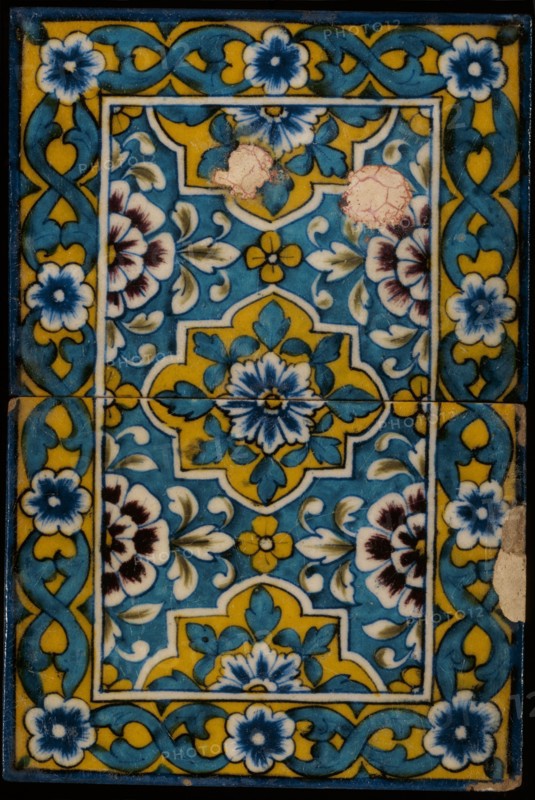Painted tiles. Jaipur, India, late 19th century