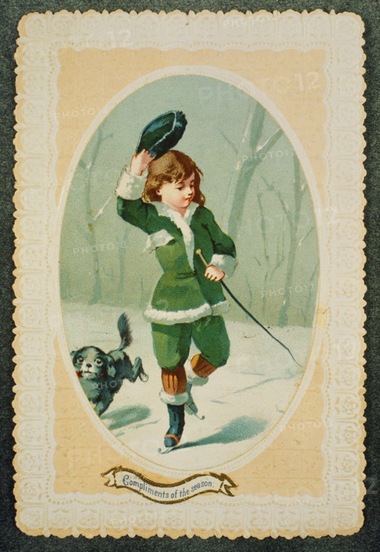 Victorian Christmas Card. England, 19th century