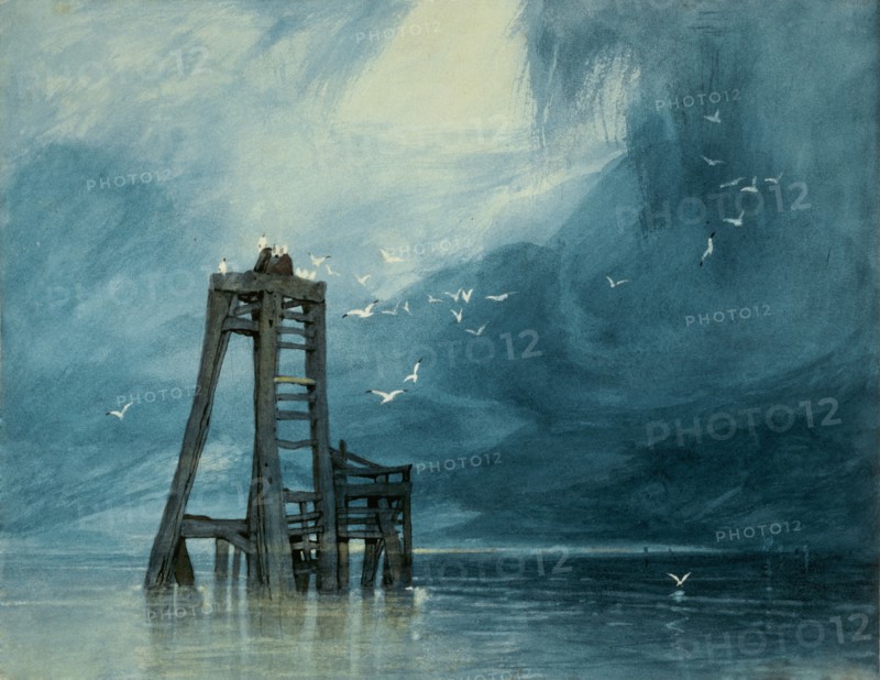 Study of Sea and Gulls, by John Sell Cotman. England, early 19th century