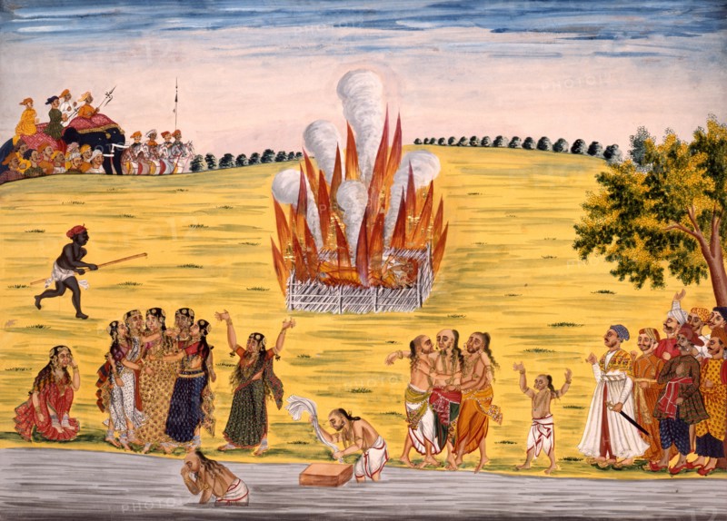 Sati ceremony. India, early 19th century