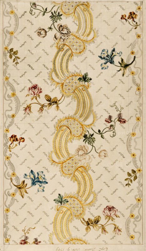 Design for woven silk, by Anna Maria Garthwaite. London, England, mid-18th century