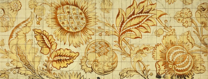 Design for woven silk, by Anna Maria Garthwaite. London, England, early 18th century