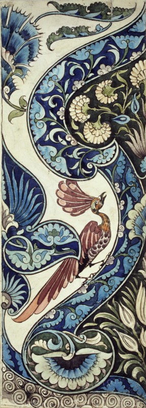 Tile design, by William De Morgan. England, 19th century