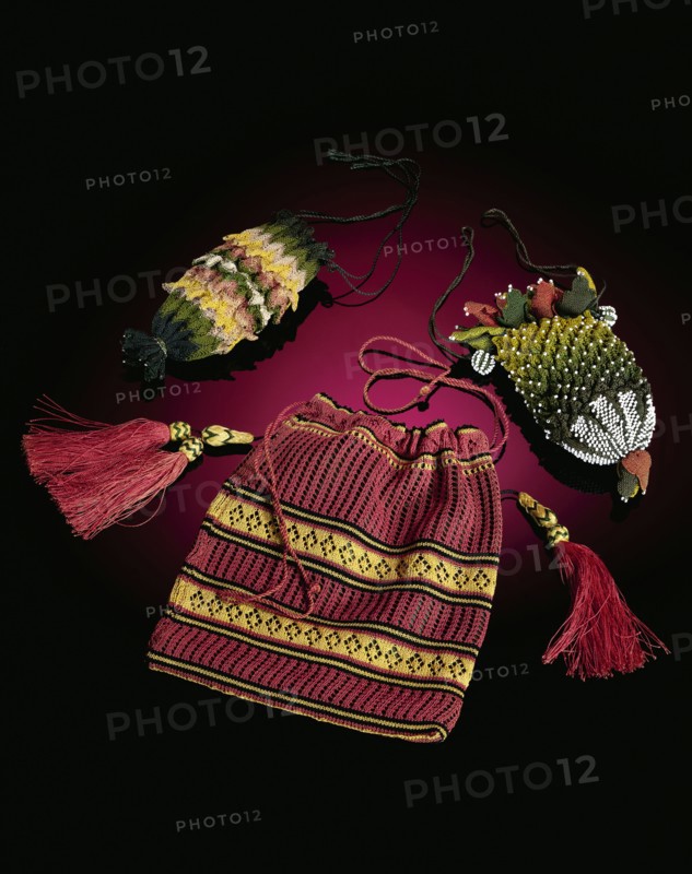 Three knitted purses. England and Italy, 19th century