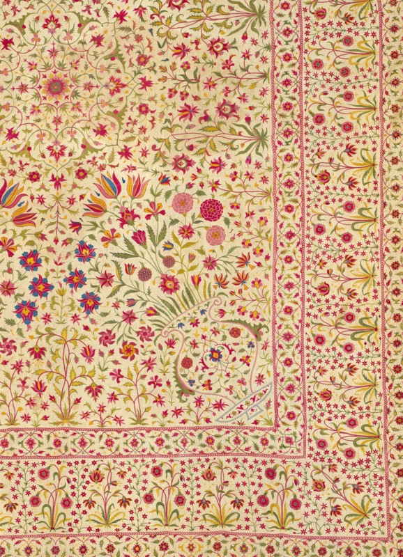 Floorspread, detail. India, 18th century