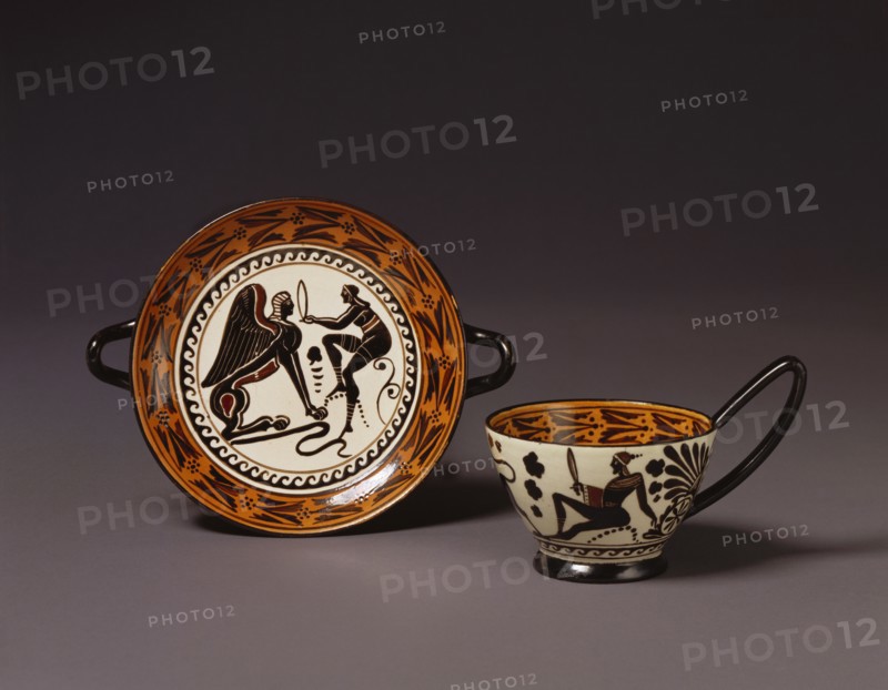Cup and stand. Naples, Italy, early 19th century