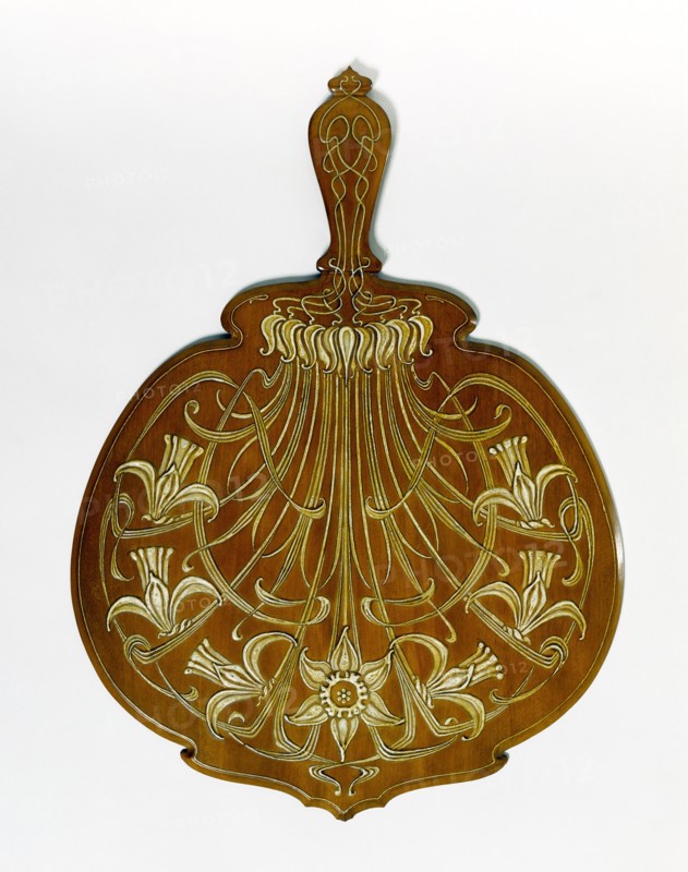 Hand mirror, by Francis George Wood. Salford, England, 20th century