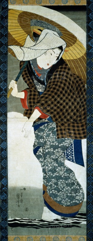 A Beauty and a SNwman, by Utagawa Kuniyoshi. Japan, 19th century