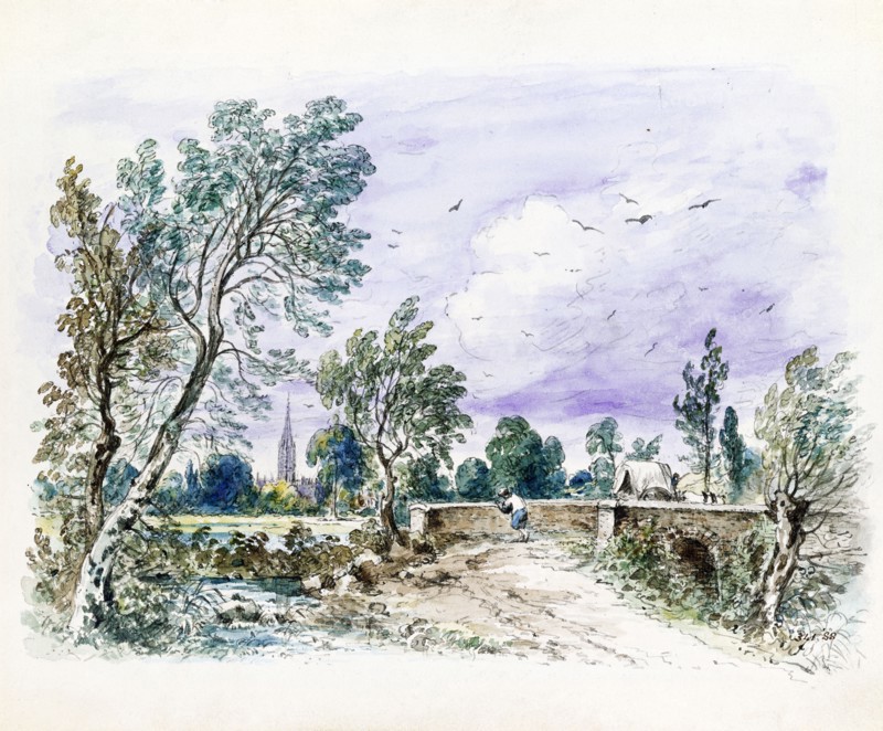 Constable, Le pont de Milford et Salisbury en arrière-plan