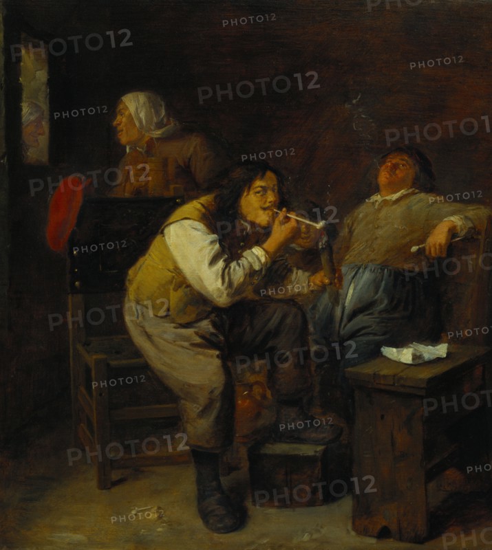 The Smokers, by Adriaen Brouwer. Netherlands, early 17th century