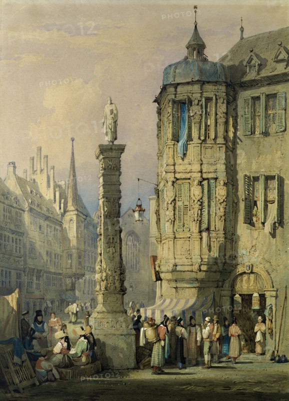 W³rzburg, by Samuel Prout. Germany, 18th-19th century