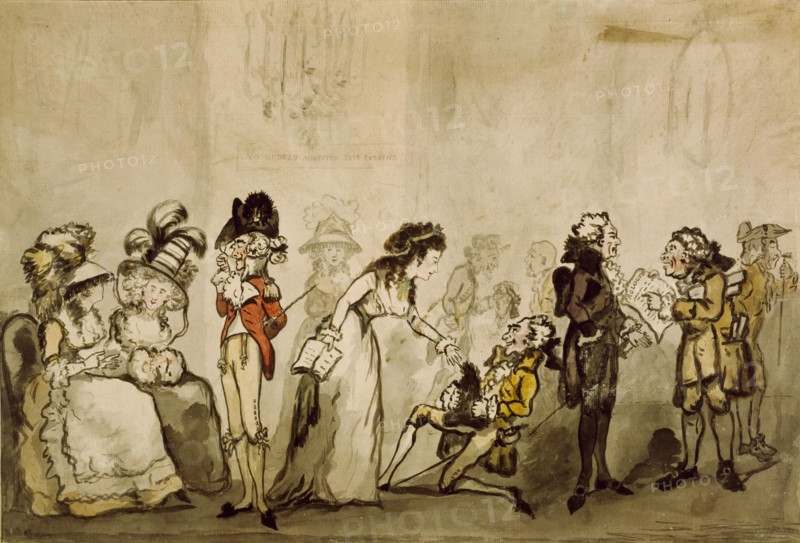 Preparation for a New Comedy or A Green-room in Town, by George Moutard Woodward. England, 18th-19th century