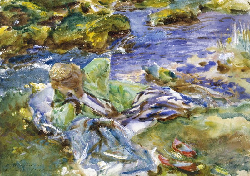 Turkish Woman by a Stream, by John Singer Sargent. United States, 19th-20th century