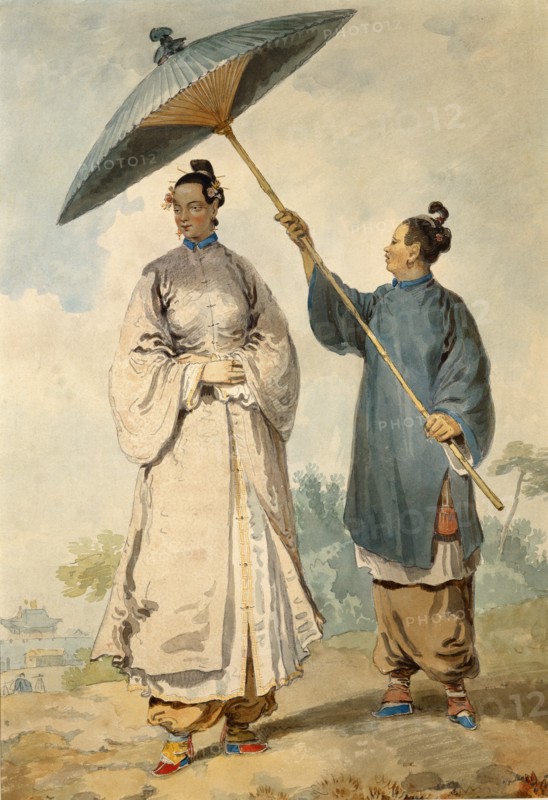 Chinese Lady With Attendant, by William Alexander. England, 19th century
