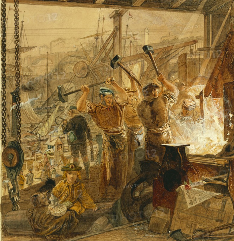 Iron and coal, the industry of the Tyne, by William Bell Scott. England, 19th century