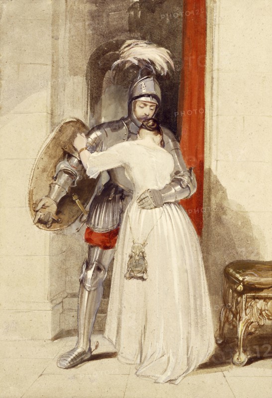 Knight and Lady, by George Cattermole. England, 19th century